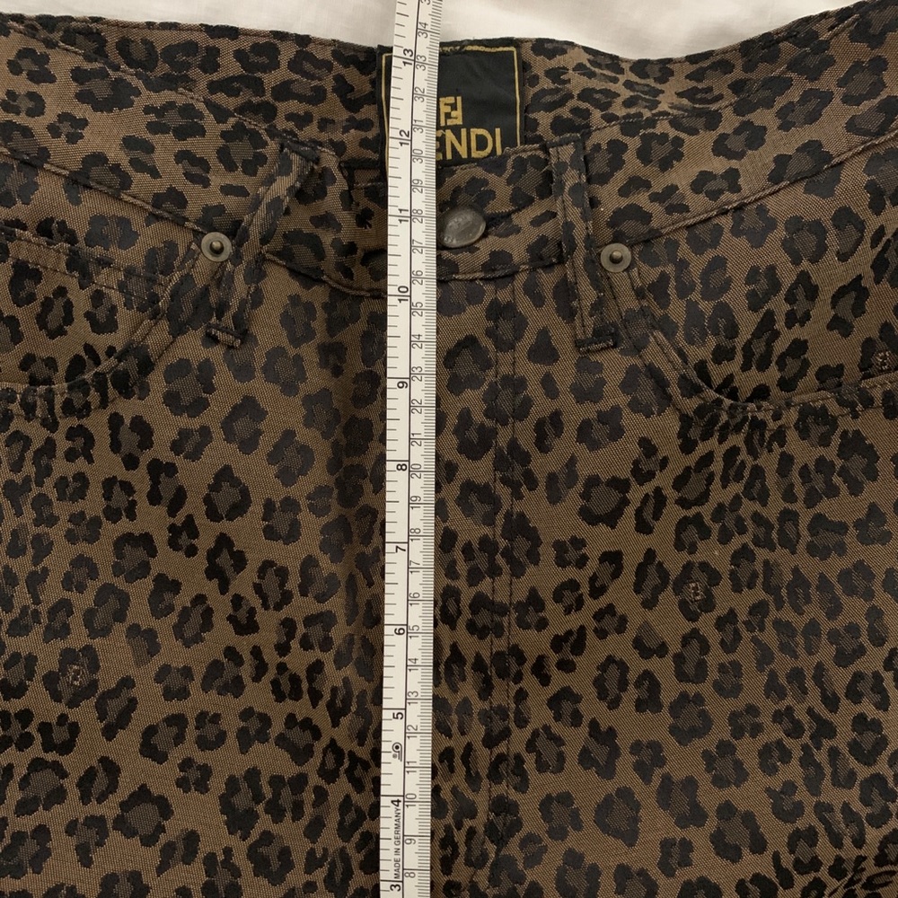FENDI Vintage Leopard Zucca FF Jeans 26 - Picture 9 of 12